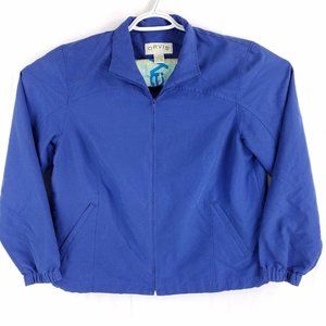 Orvis Blue Full Zip Soft Windbreaker Lightweight Spring Bomber Jacket Mens Large